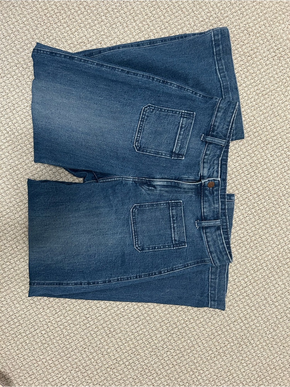 Women’s Blue Denim Jeans with Front Patch Pockets